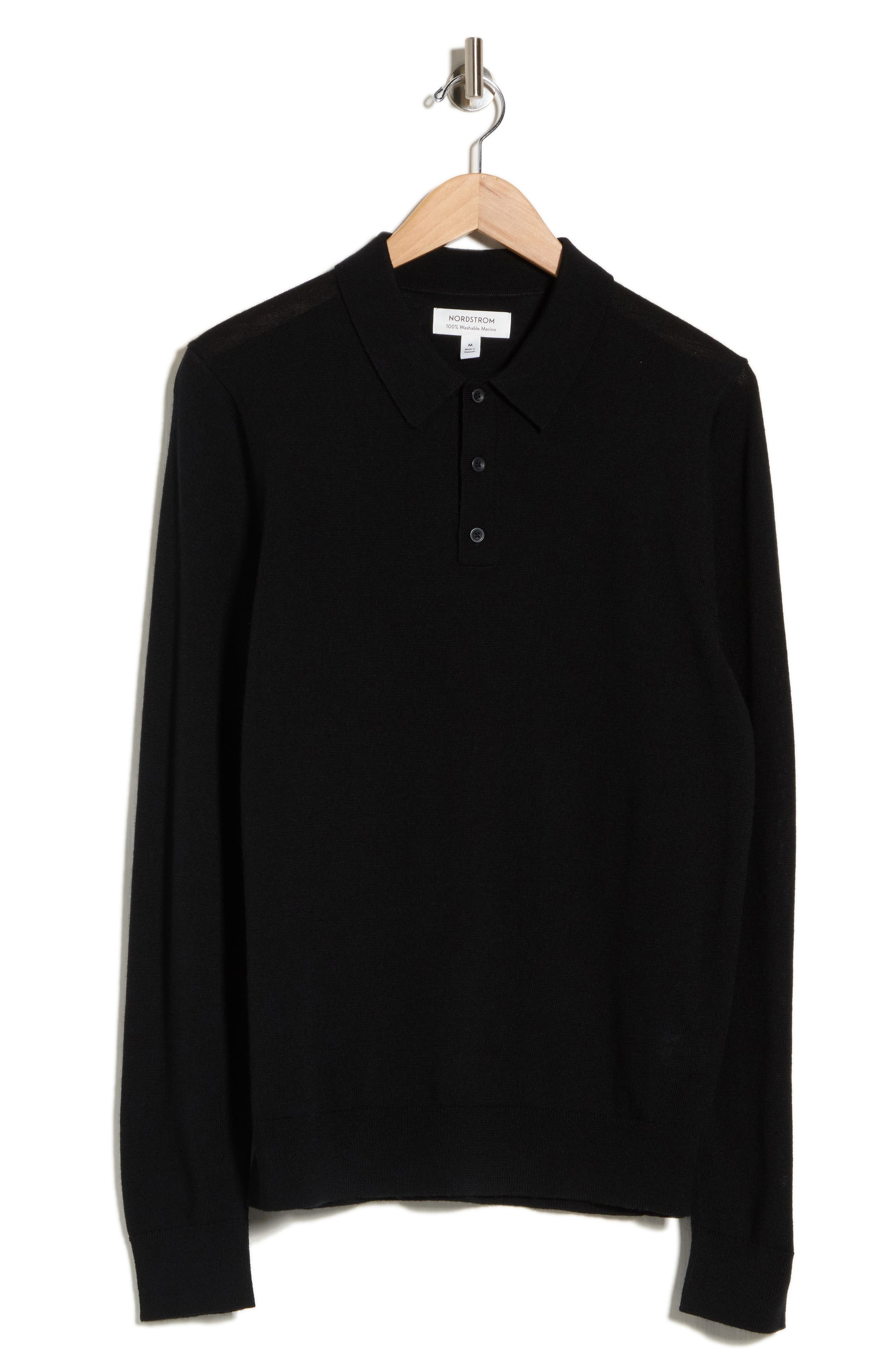 Machine Washable Merino Wool Polo Sweater