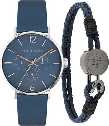 Phylipa Leather Strap Multifunction Watch & Bracelet Set