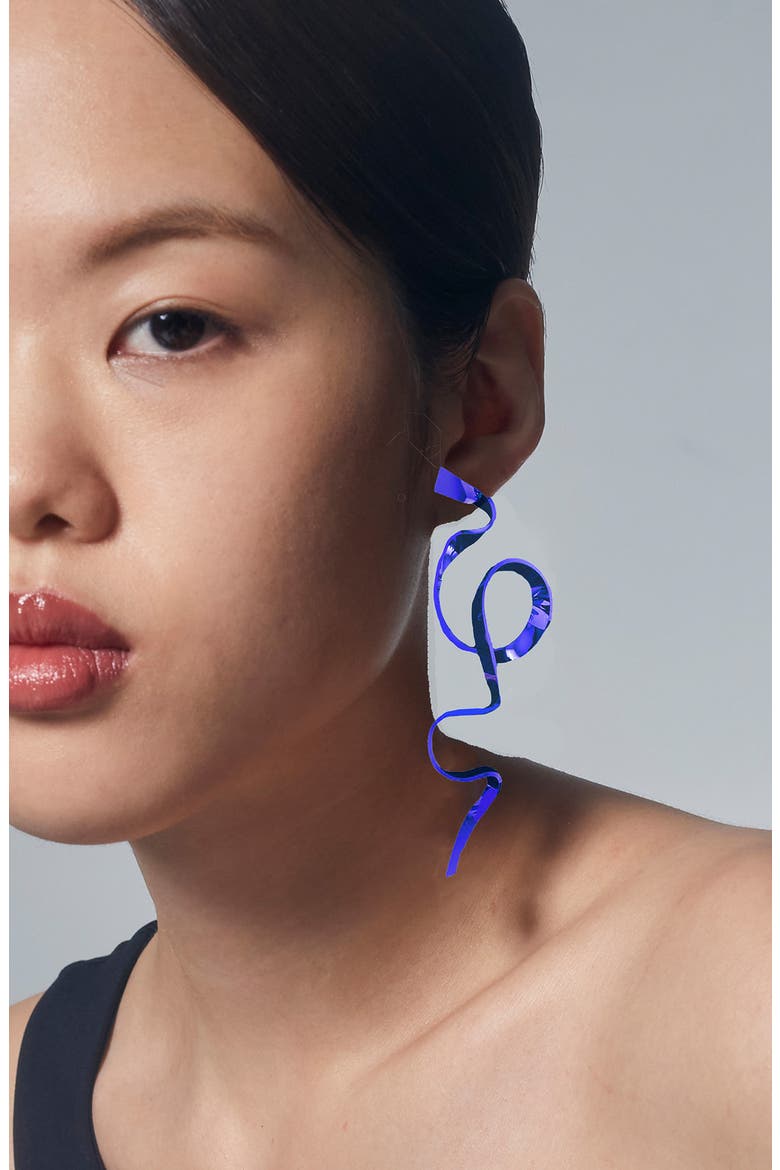 Allegro Ribbon Drop Earrings, Alternate, color, COBALT