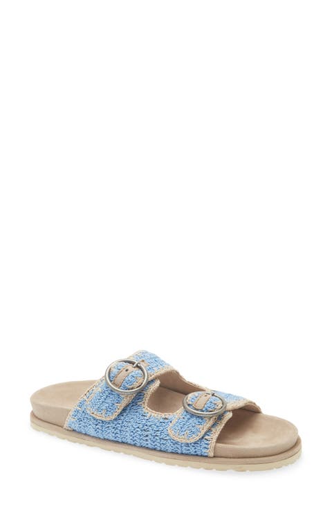 Clay Crochet Buckle Strap Slide Sandal (Women)