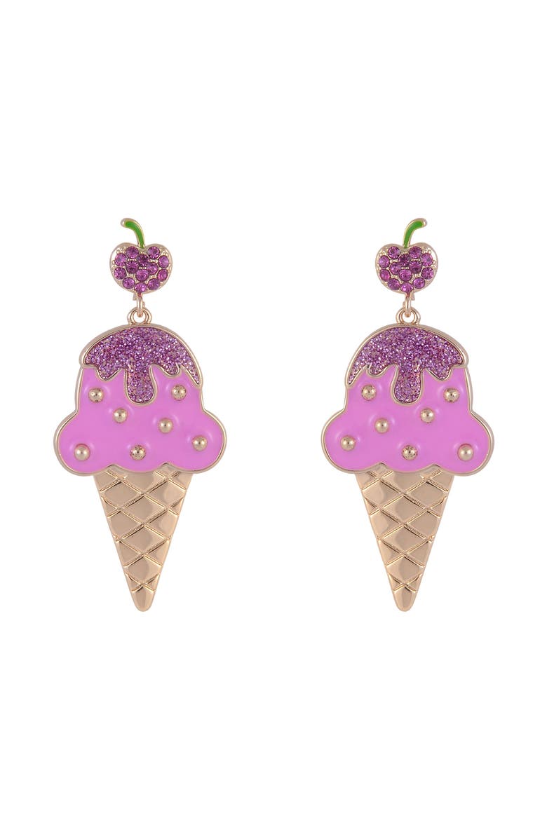 Pink Ice Cream Cone Earrings, Alternate, color, Pink