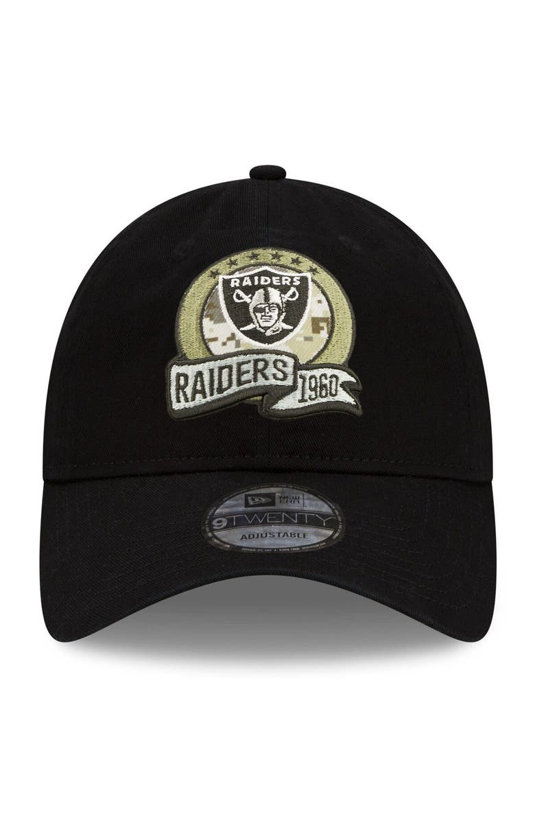 New Era Men's New Era Black Las Vegas Raiders 2022 Salute To Service 9TWENTY Adjustable Hat, Alternate, color, 