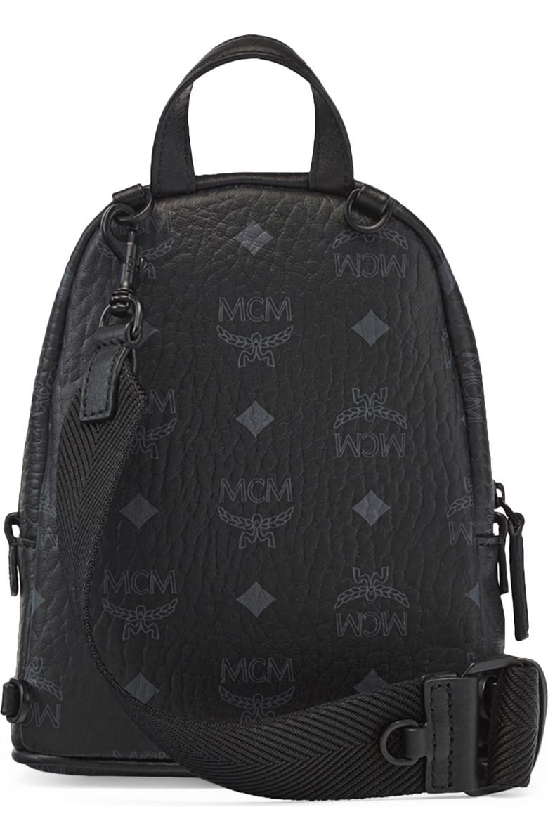 MCM Stark Crossbody Coated Canvas Mini Backpack, Alternate, color,