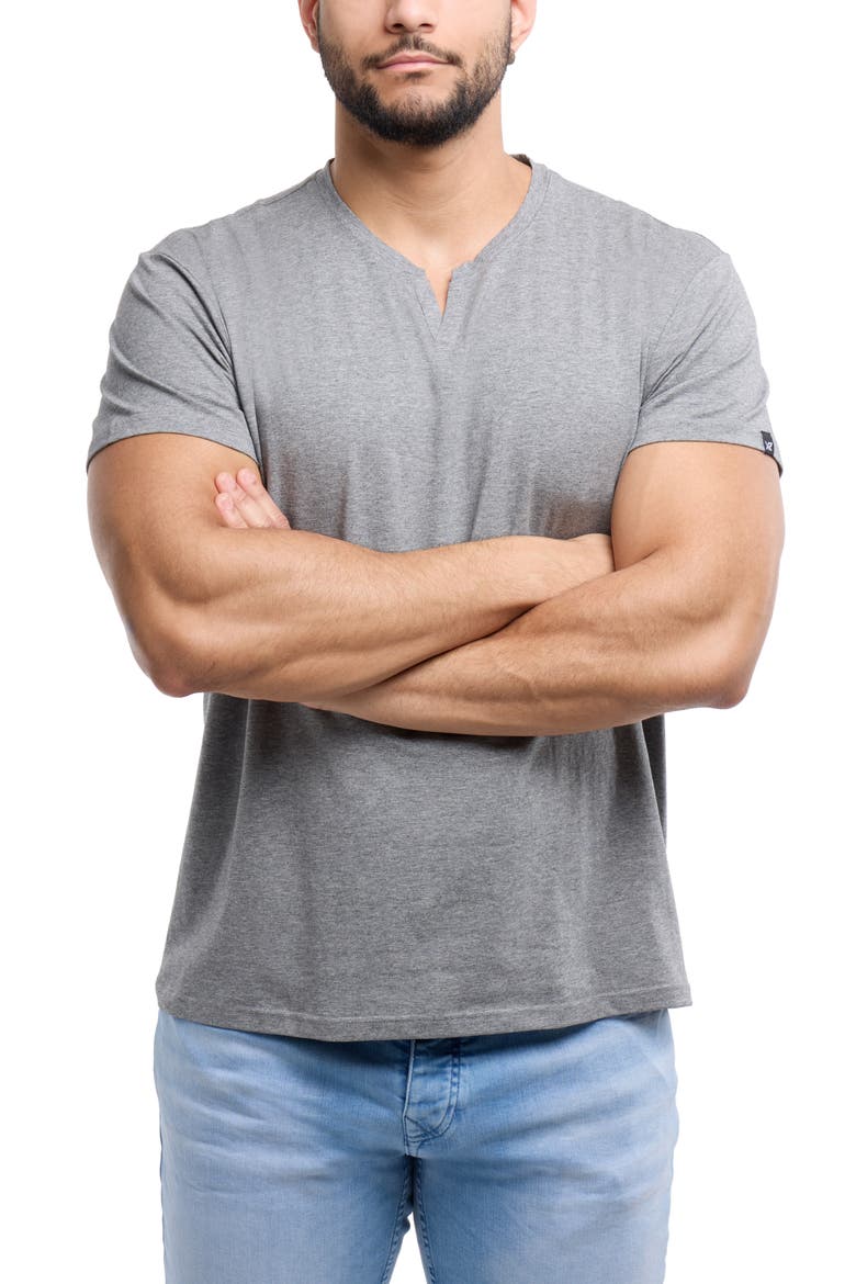 Split Neck T-Shirt, Alternate, color, CHARCOAL