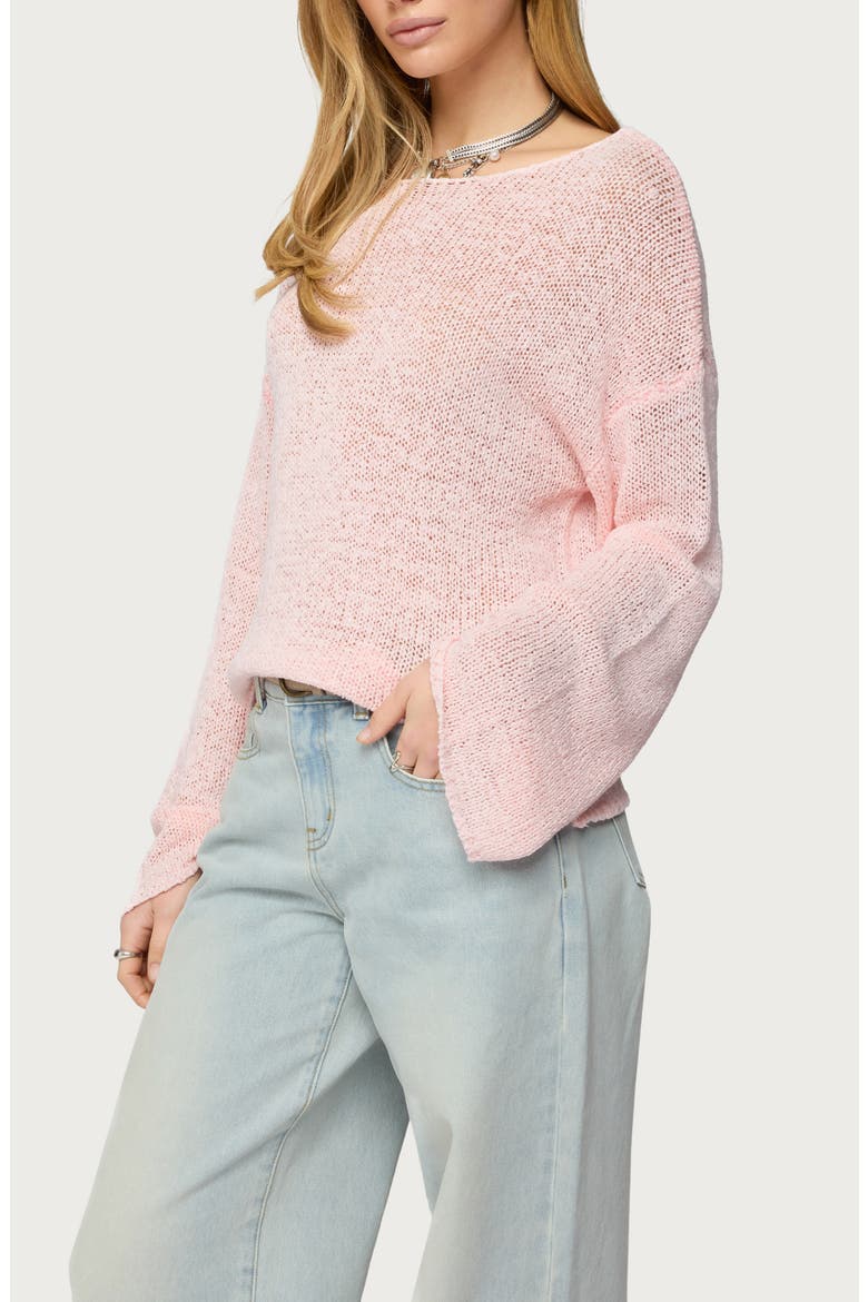 Drop Shoulder Lightweight Sweater, Alternate, color, PINK