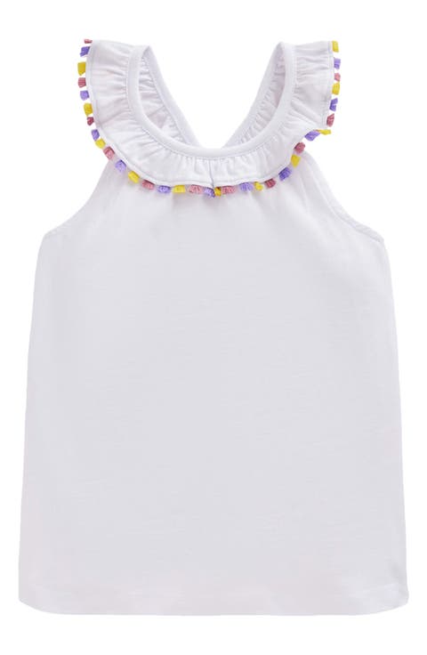 Kids' Ruffle Neck Cotton Top (Toddler, Little Kid & Big Kid)