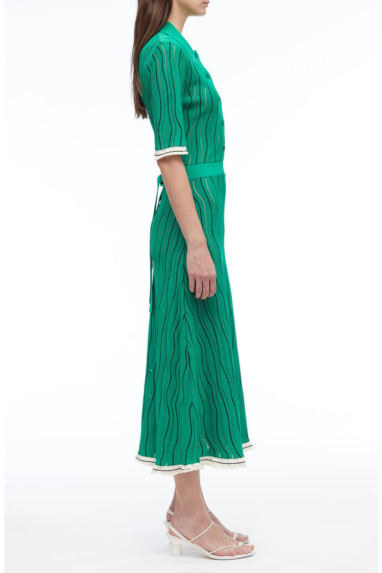 Art Nouveau Jacquard Polo Dress, Alternate, color, PALM MULTI