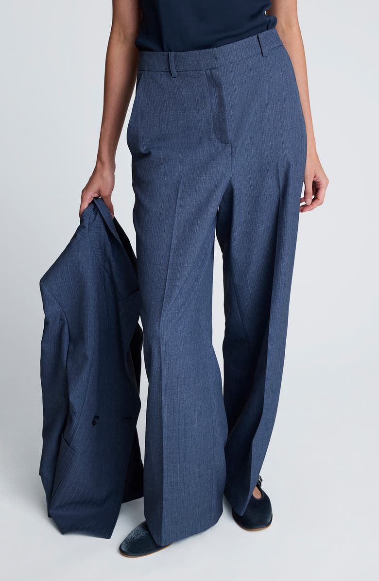Kenneth Cole High Waist Wide Leg Boyfriend Pants, Main, color, Cadet Blue Mlt