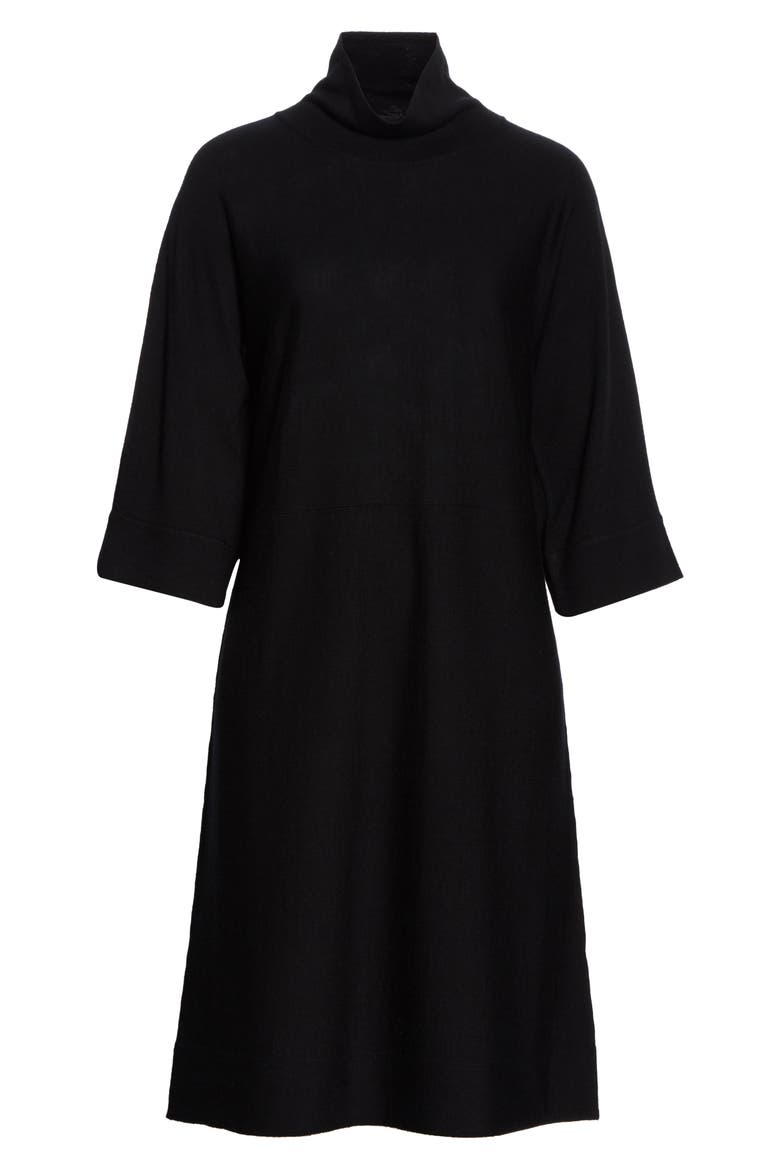 Merino Wool Shift Dress, Alternate, color, BLACK