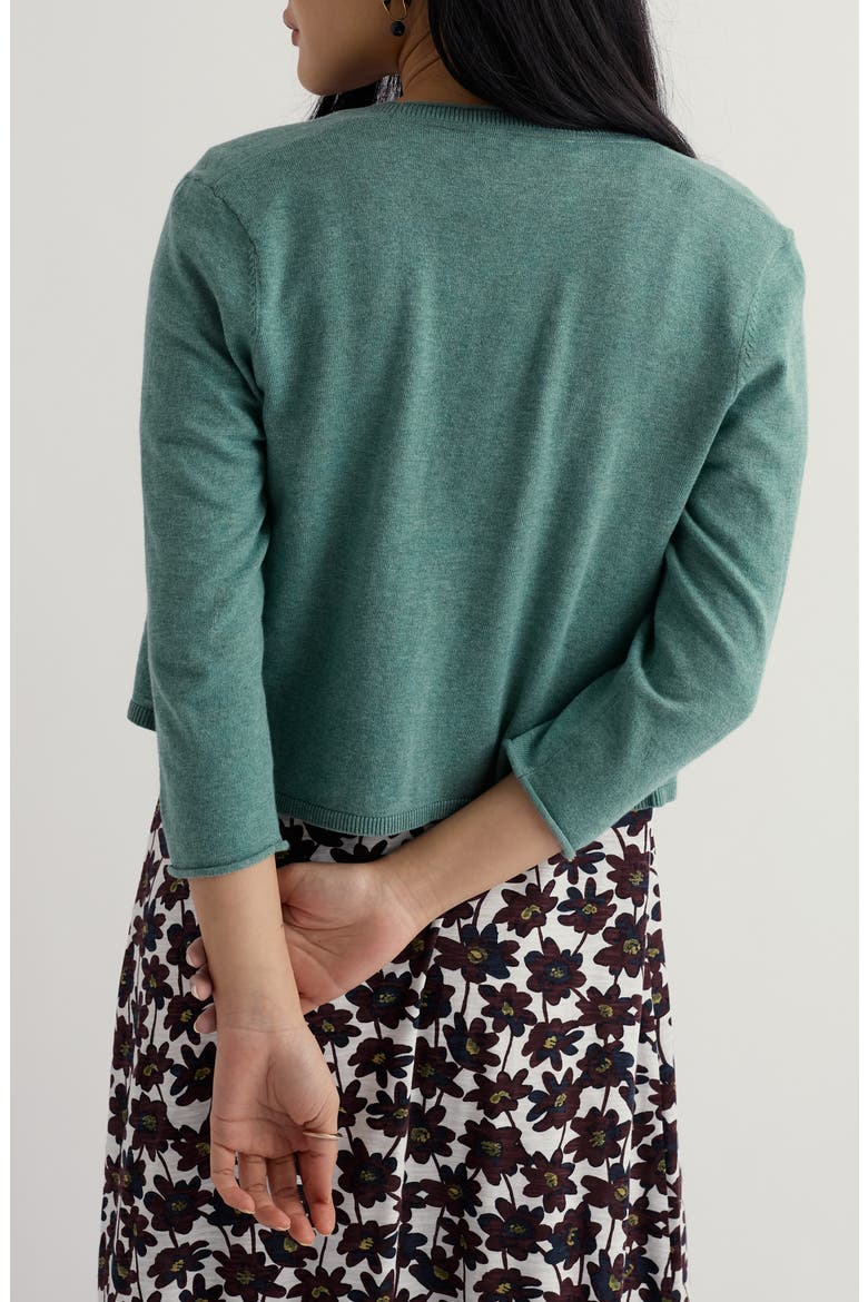 Vanessa Open Front Organic Cotton Crop Cardigan, Alternate, color, SARDINE