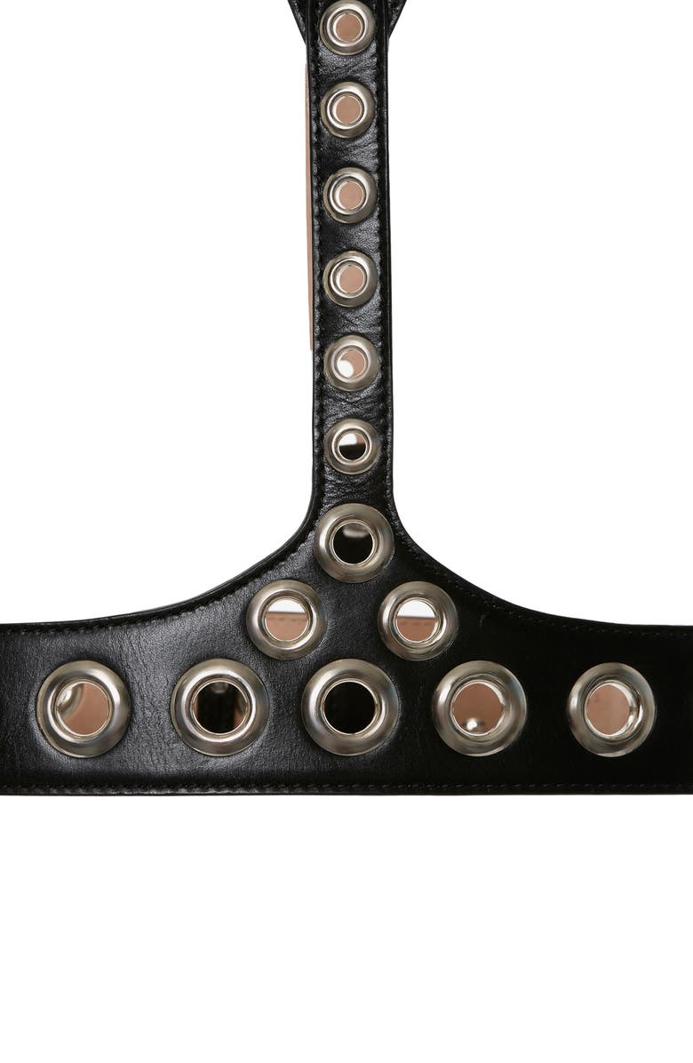McQueen The V Eyelet Leather Harness, Alternate, color, 