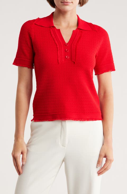 Frayed Edge Johnny Collar Polo