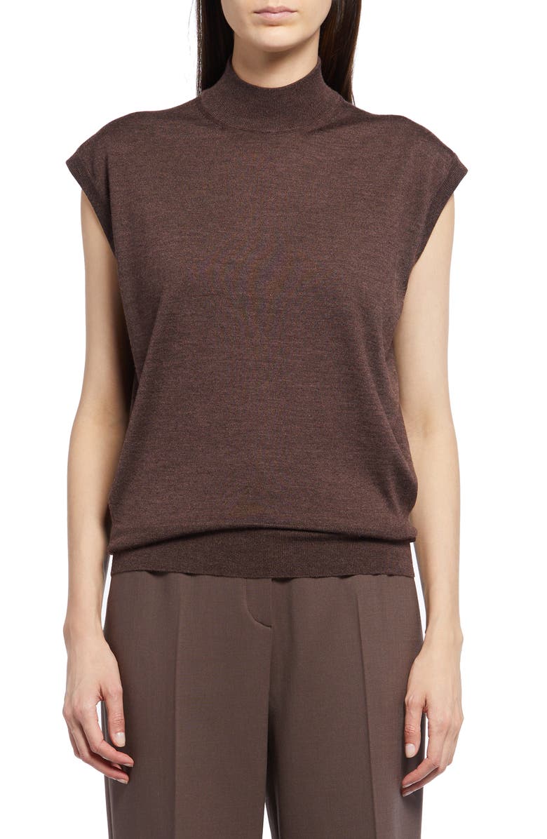 The Row Domicella Cap Sleeve Cashmere & Silk Blend Top, Main, color, 