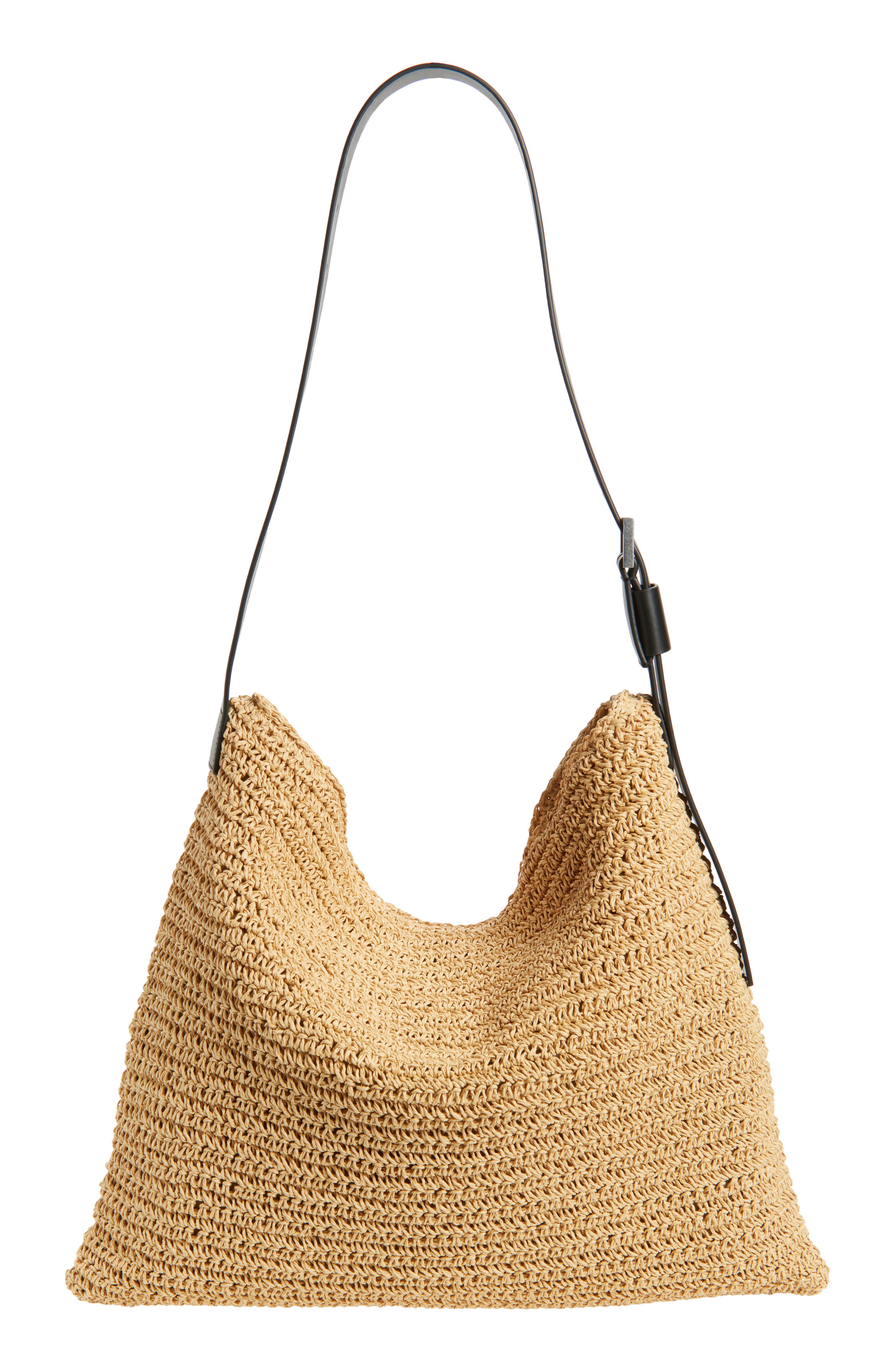 Asha Straw Shoulder Bag, Alternate, color, NATURAL