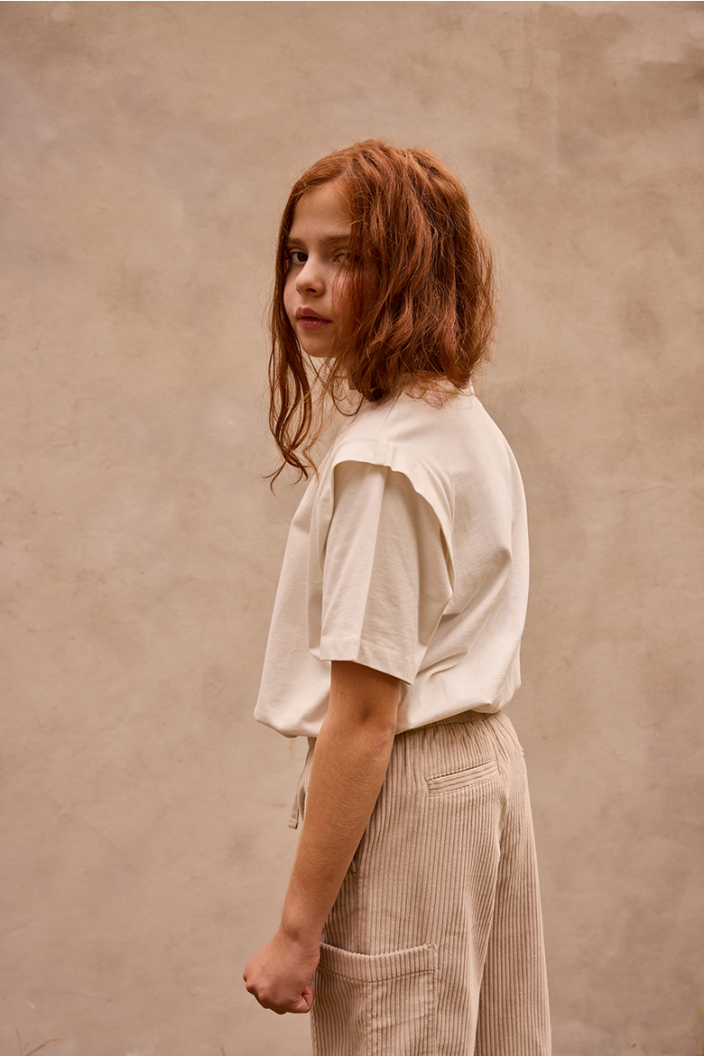 Organic Cotton Inset Sleeve T-Shirt, Alternate, color, Off White