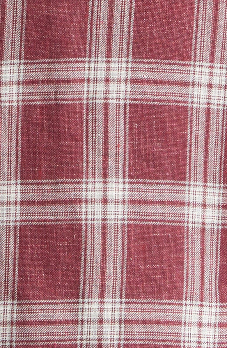 ISAIA Delave Plaid Linen & Wool Sport Coat, Alternate, color, Dark Red