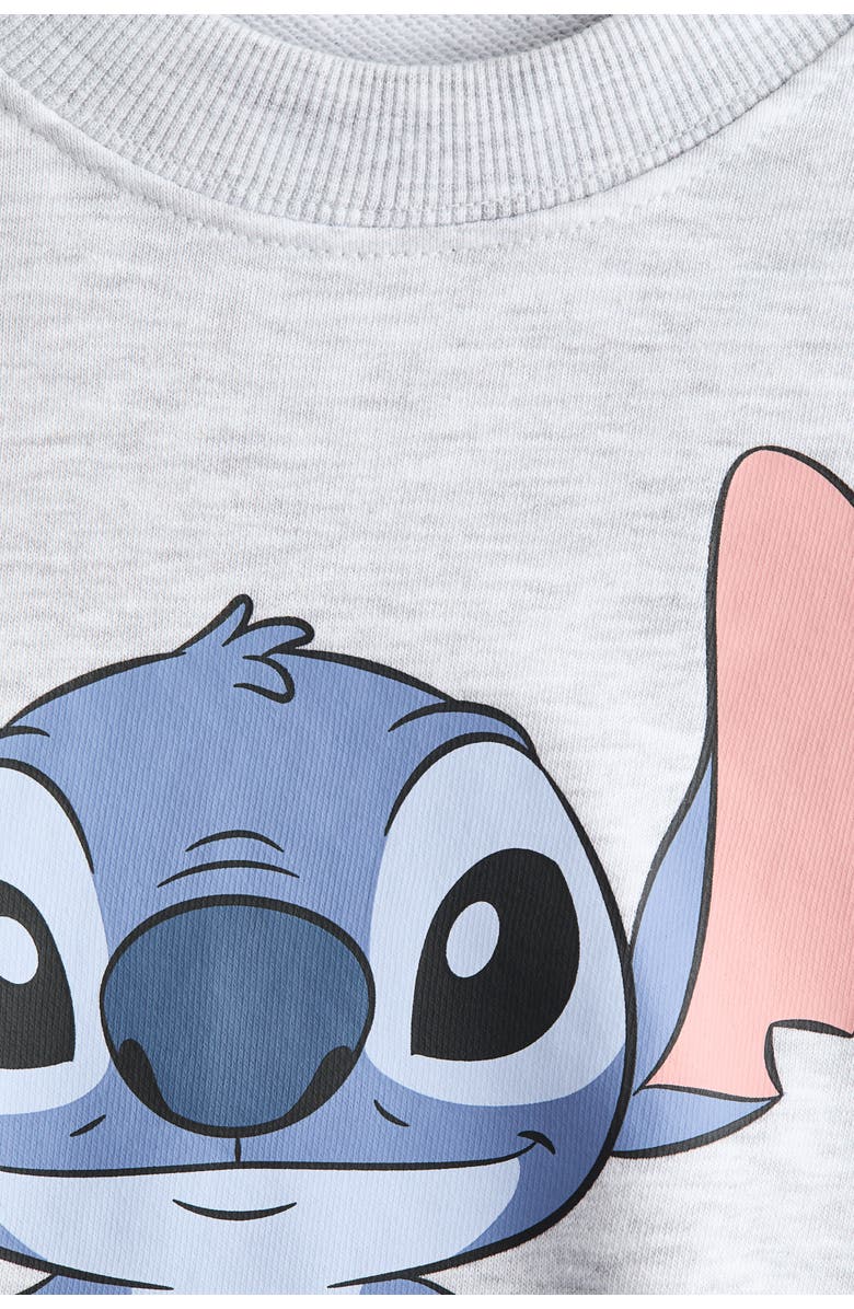 H&M Oversized Printed Sweatshirt, Alternate, color, Gray Melange/Lilo & Stitch