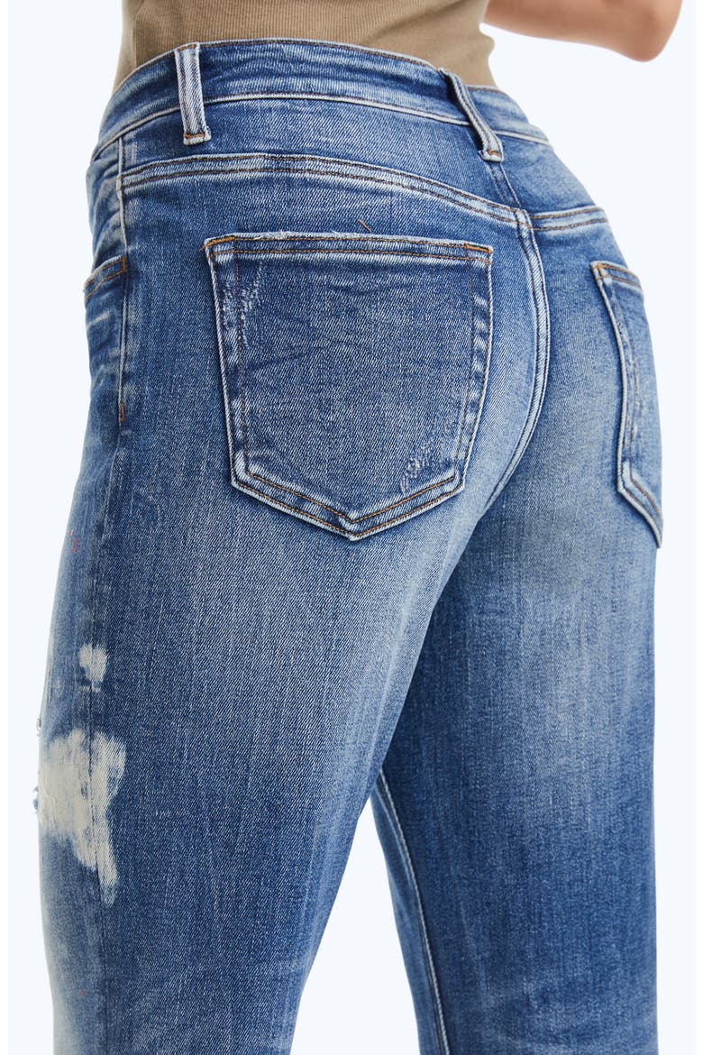 Paint Splatter Ripped High Waist Mom Jeans, Alternate, color, MASCARA