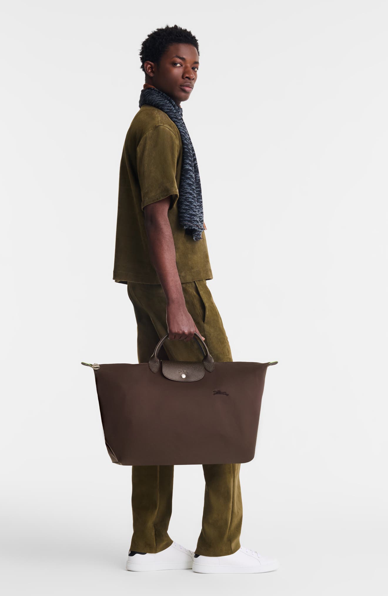 Longchamp Large Le Pilage Travel Bag, Alternate, color, Mocha