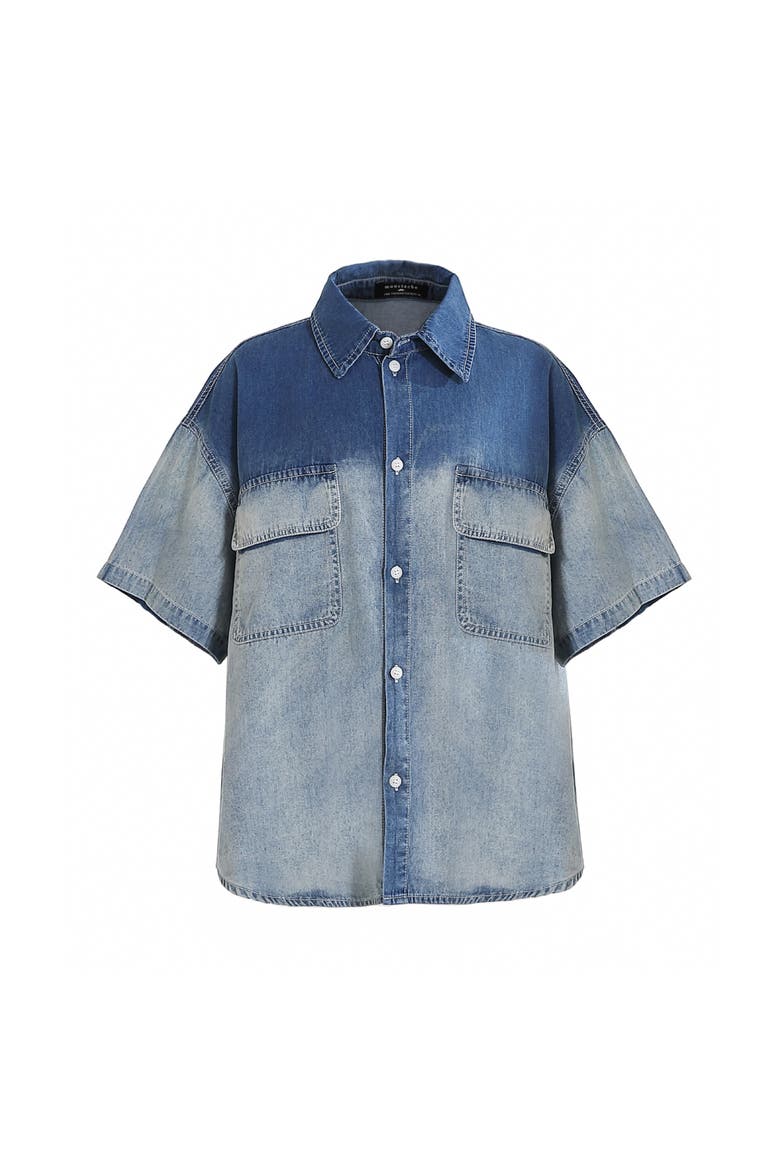 Gradient Denim Shirt, Main, color, Blue