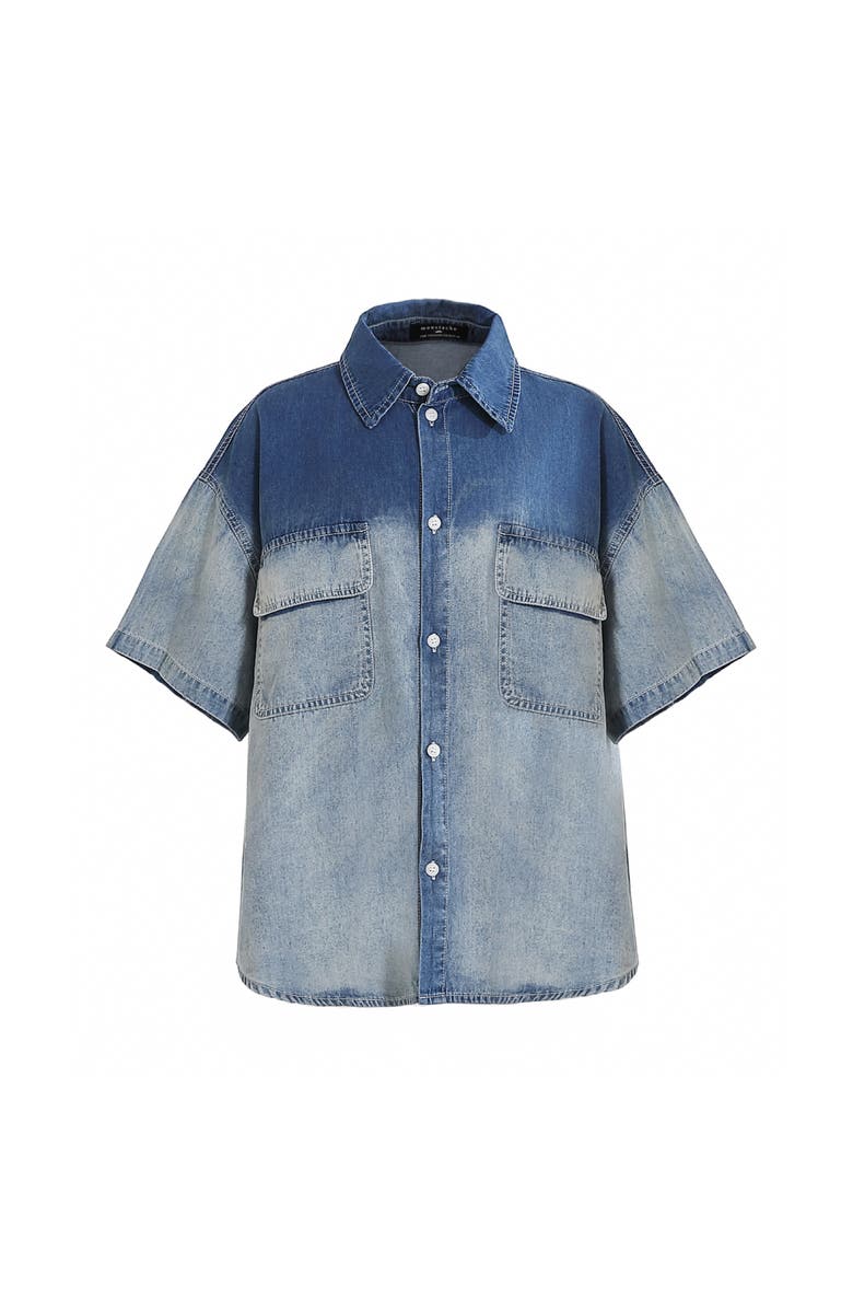 MOUSTACHE Gradient Denim Shirt, Main, color, Blue