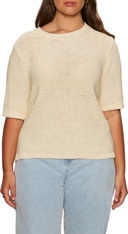 Sanctuary Short Sleeve Open-Stitch Sweater