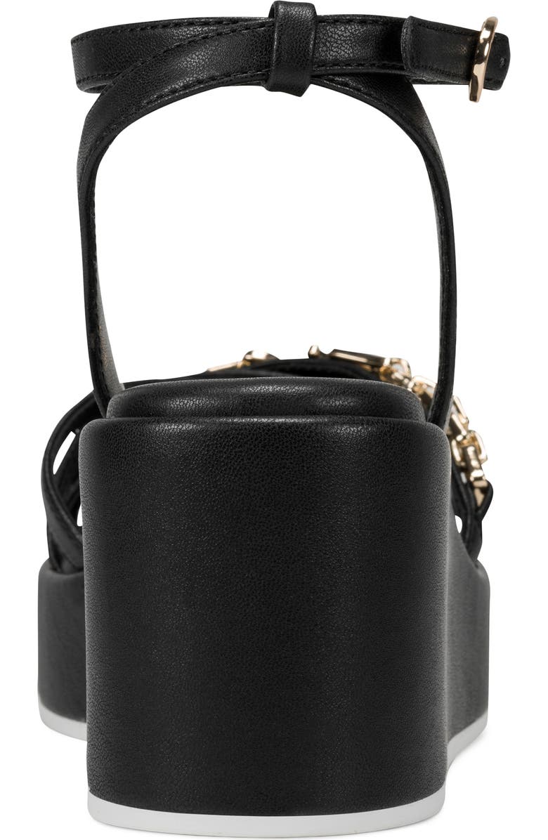 KARL LAGERFELD PARIS Clemons Ankle Strap Wedge Sandal, Alternate, color, Black