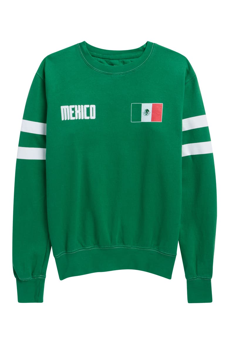 Kids' Mexico Crewneck Fleece Sweatshirt, Main, color, GREEN