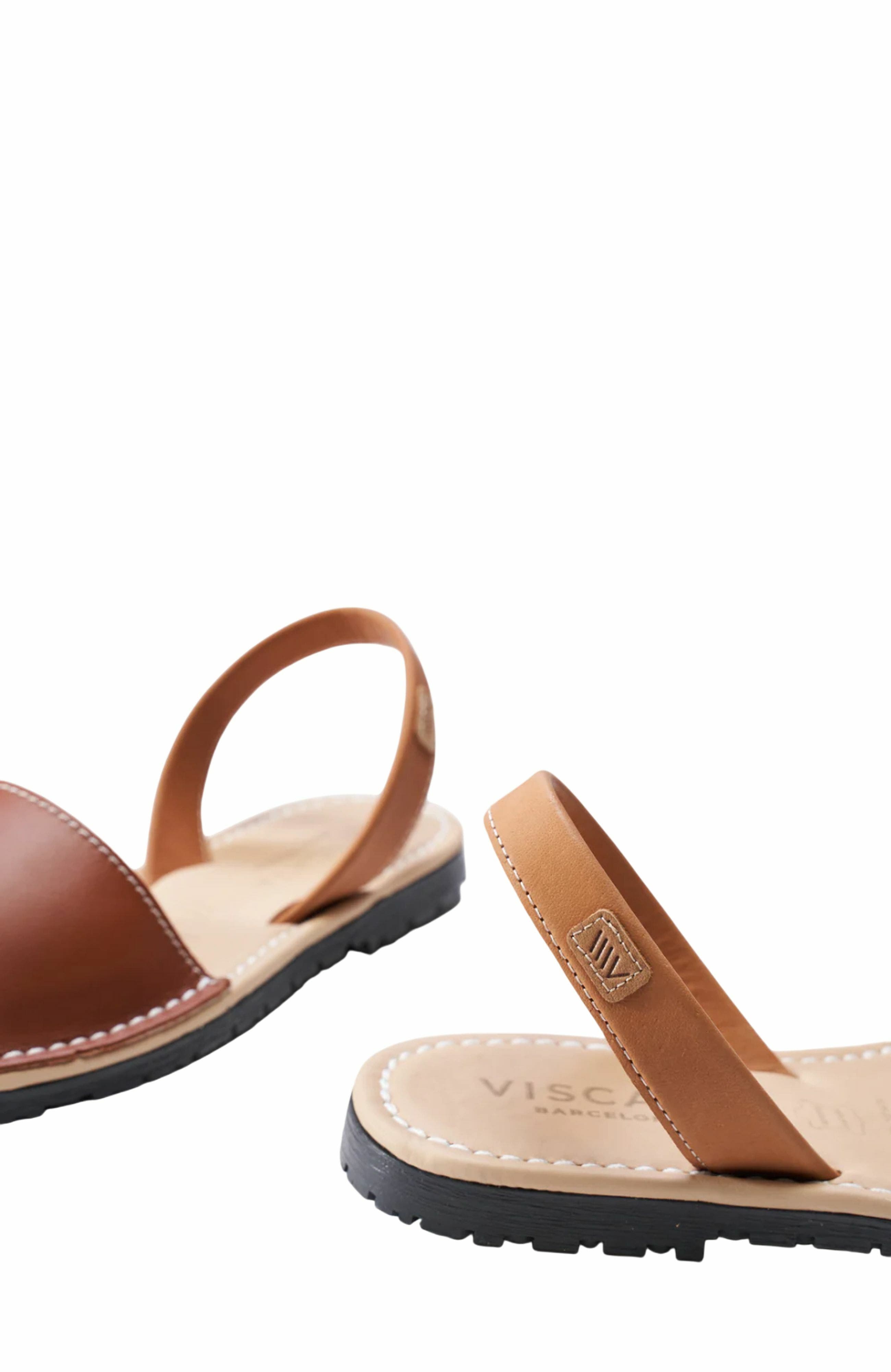 VISCATA Menorquina Leather Avarca Sandals, Alternate, color, Sahara
