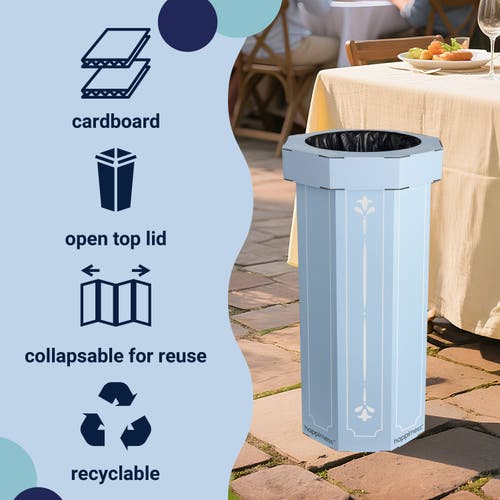 Happimess Fleur 25-gallon Classic Disposable Corrugated Cardboard Event Trash Can And Recycling Bin In Brown