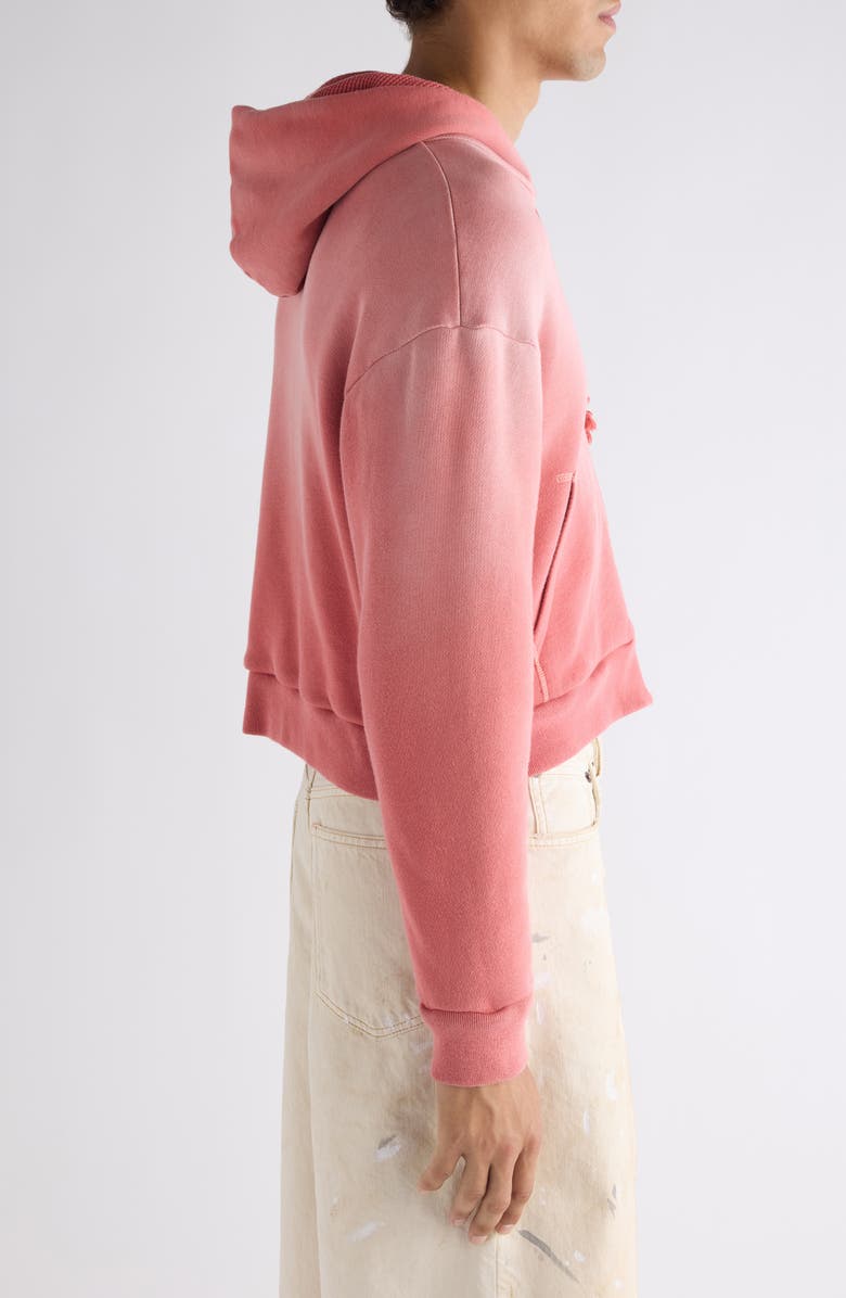 Acne Studios Feida U Sunkissed Crop Zip-Up Hoodie, Alternate, color, Red