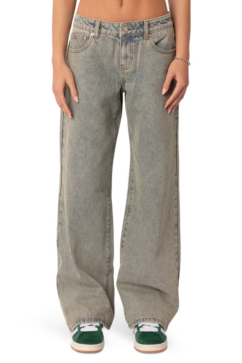 Magda Acid Wash Low Rise Jeans, Main, color, BLUE