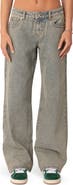 EDIKTED Magda Acid Wash Low Rise Jeans