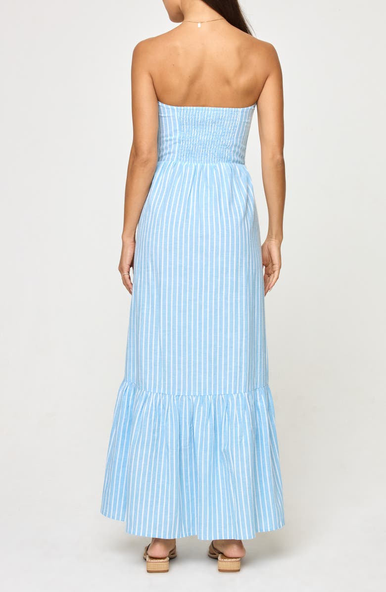 LSPACE Melody Stripe Strapless Cover-Up Maxi Dress, Alternate, color, 