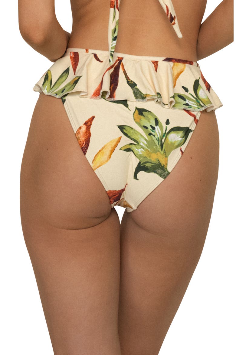 Rooted Floral Ruffle Bikini Bottoms, Alternate, color, ROOTED FLORAL
