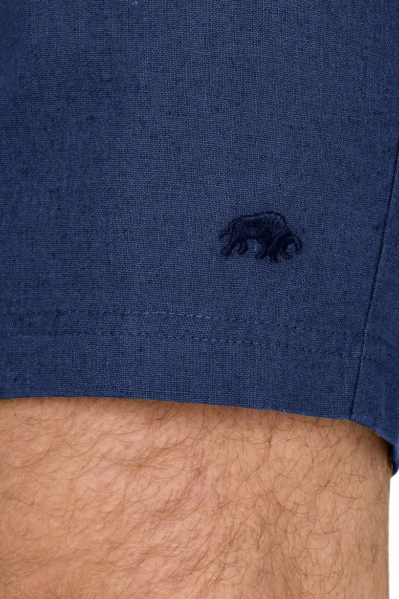 Stretch Waist Linen Short, Alternate, color, Navy