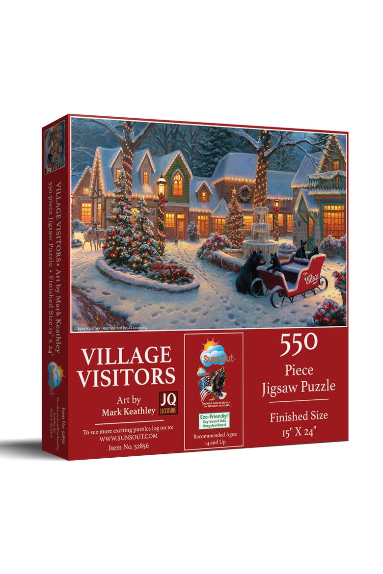 Village Visitors 550 piece Jigsaw Puzzle for Adults, Main, color, Multicolor