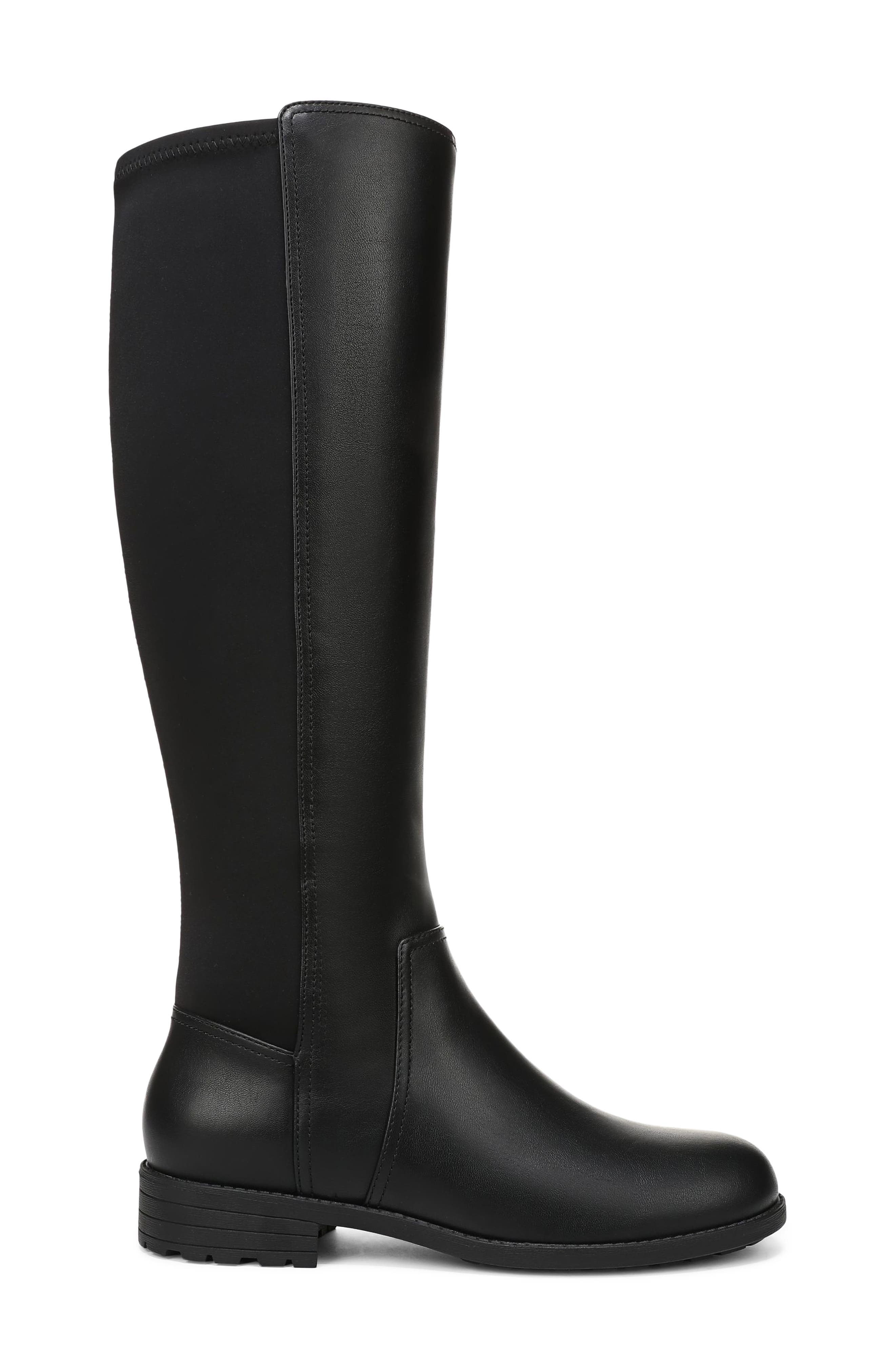 Janelle Faux Leather Knee High Boot, Alternate, color, BLACK