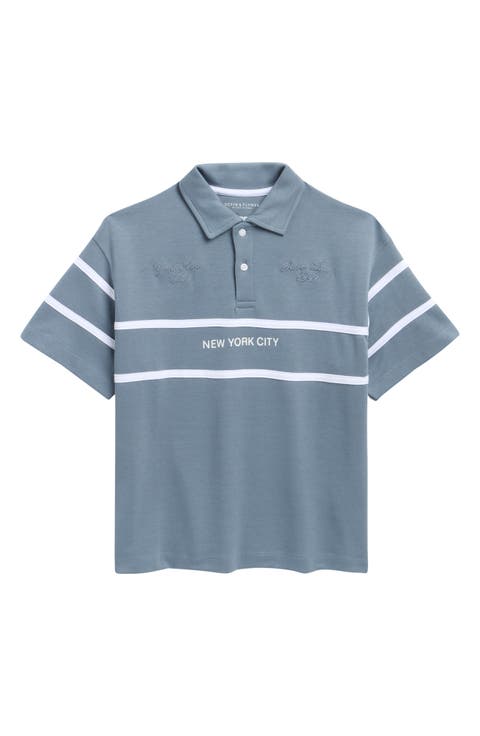 Kids' Stripe Cotton Blend Polo
