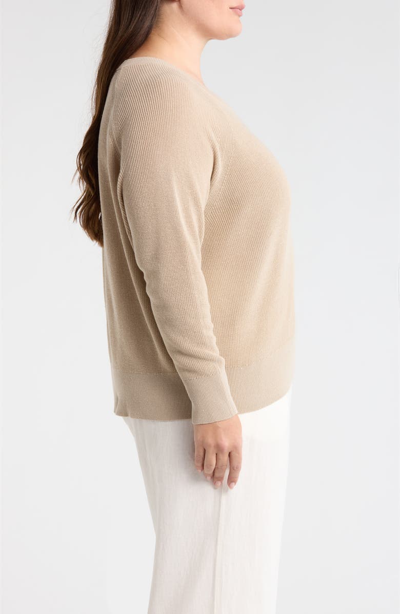 Eileen Fisher Organic Linen & Cotton Blend Crewneck Sweater, Alternate, color, Undyed Natural