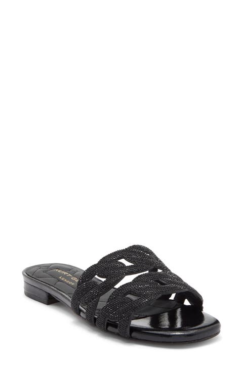 Crystal Chain Slide Sandal (Women)