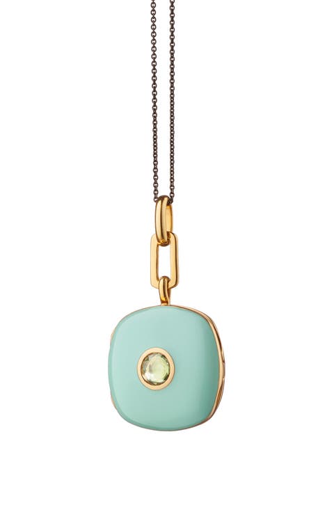 Enamel & Sapphire Locket Necklace