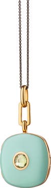 Monica Rich Kosann Enamel & Sapphire Locket Necklace