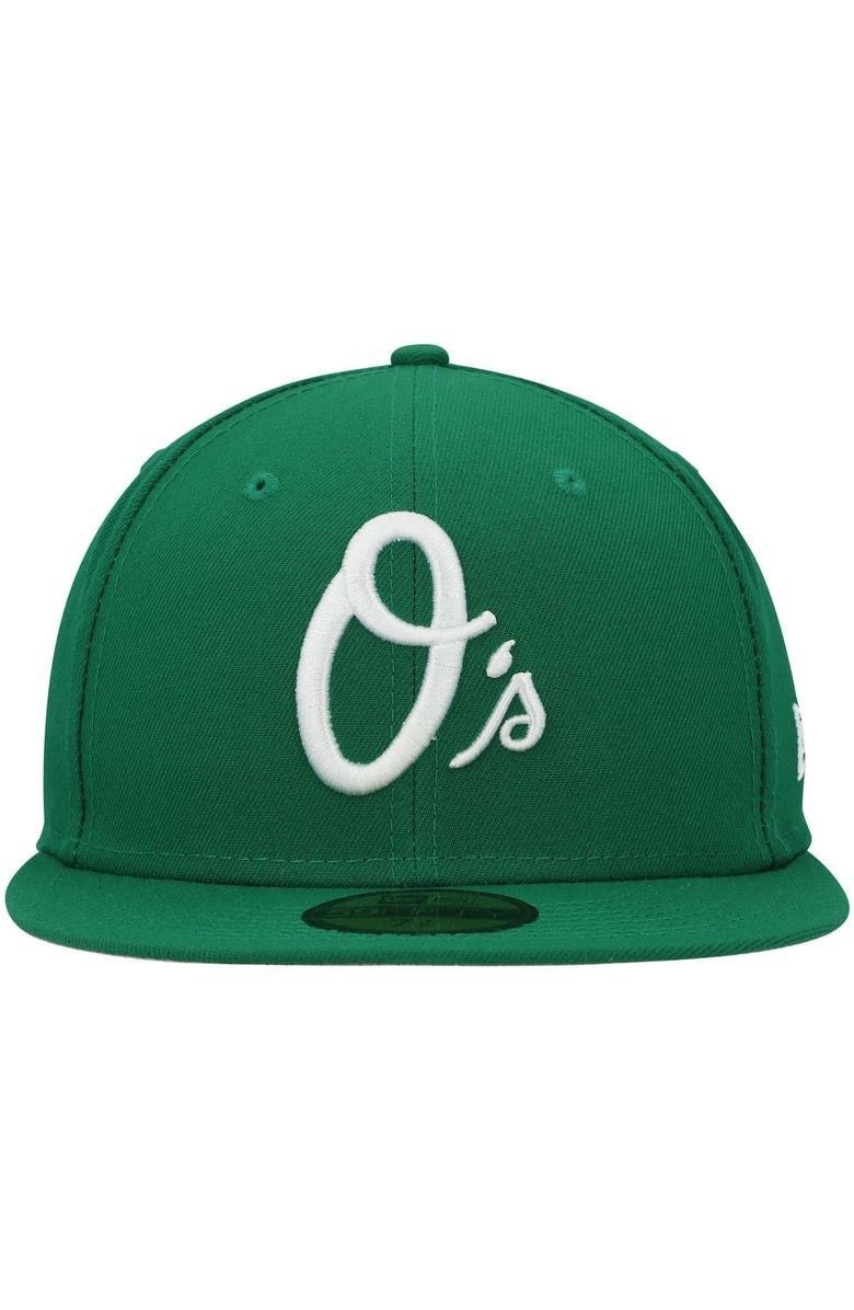 New Era Men's New Era Kelly Green Baltimore Orioles White Logo 59FIFTY Fitted Hat, Alternate, color,