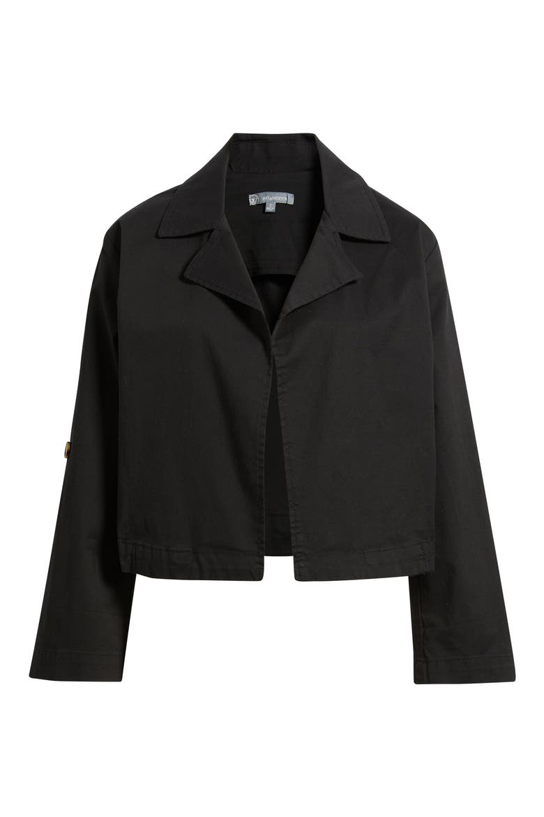 Roll Tab Open Front Soft Blazer, Alternate, color, BLACK