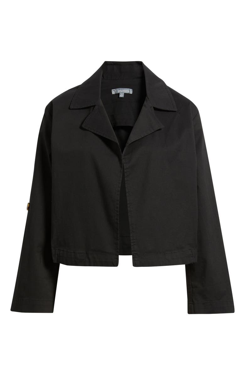 Wit & Wisdom Roll Tab Open Front Soft Blazer, Alternate, color, Black