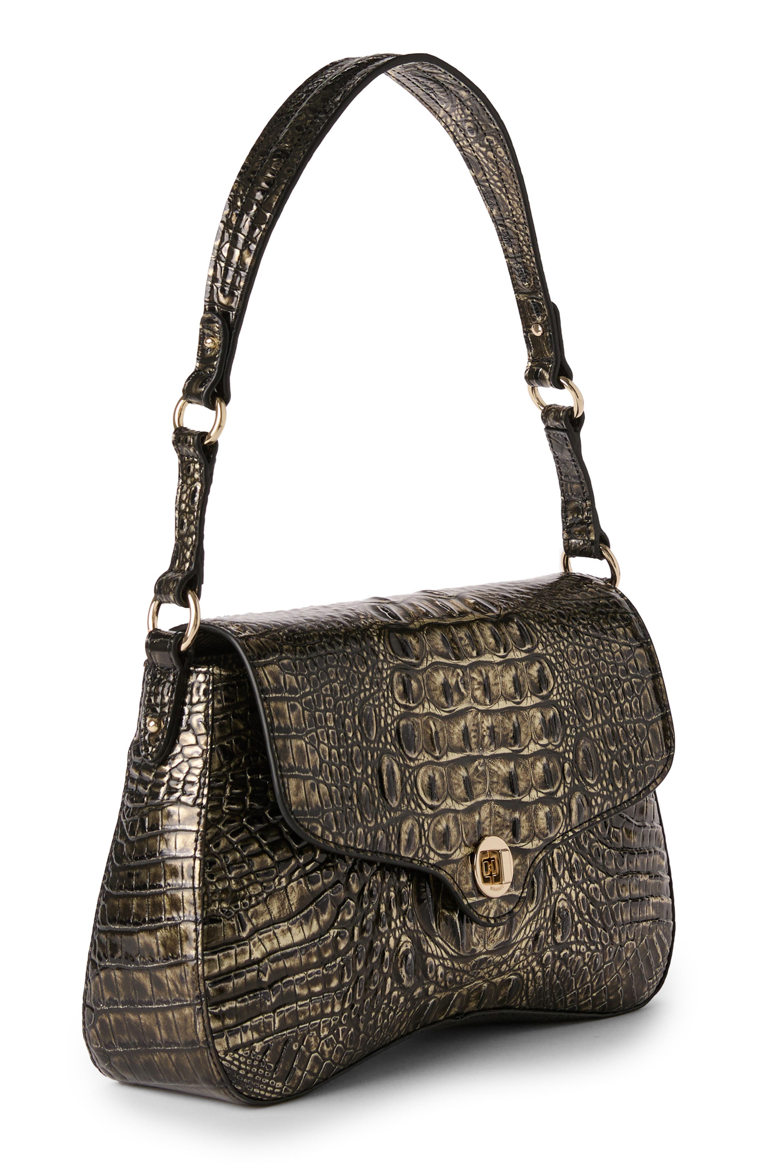 Brahmin Nerida Croc Embossed Leather Shoulder Bag, Alternate, color, 
