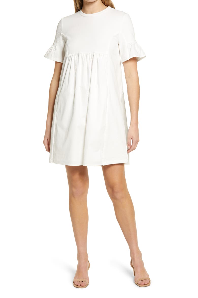 Solid Minidress, Alternate, color, WHITE