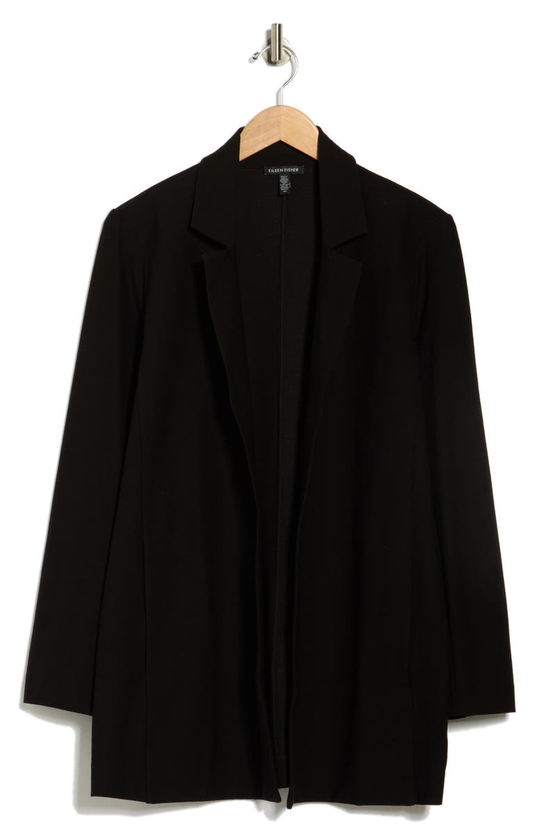 Eileen Fisher Long Blazer, Alternate, color, Black