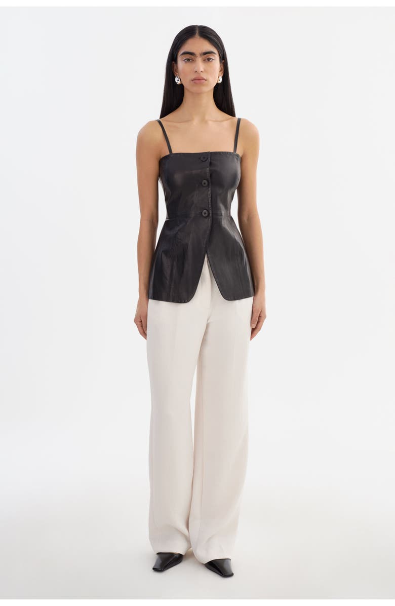 LAMARQUE MILANA | Leather Bustier Top, Alternate, color, Black
